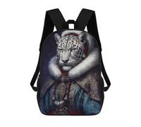 sinyumoney 3D Printed Children's Backpack Snow Leopard Poster School Backpack High Capacity Travel Book Bags for Boys Elementary And Middle School Students 17inch