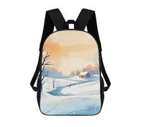 sinyumoney 3D Printed Children's Backpack Snowy Dreams School Backpack High Capacity Travel Book Bags for Boys Elementary And Middle School Students 17inch