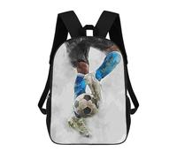 sinyumoney 3D Printed Children's Backpack Soccer Player Kicking School Backpack High Capacity Travel Book Bags for Boys Elementary And Middle School Students 17inch