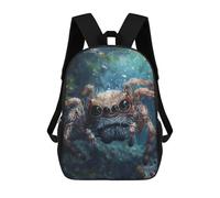 sinyumoney 3D Printed Children's Backpack Spider Sea School Backpack High Capacity Travel Book Bags for Boys Elementary And Middle School Students 17inch