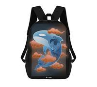 sinyumoney 3D Printed Children's Backpack Spiritual Killer Whale Travel Lightweight School Bag Fashion School Backpack for Kids School Students 17inch