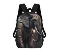 sinyumoney 3D Printed Children's Backpack Steampunk Elephant Armor-1 School Backpack High Capacity Travel Book Bags for Boys Elementary And Middle School Students 17inch