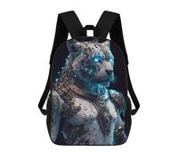 sinyumoney 3D Printed Children's Backpack Steampunk Leopard Armor Travel Lightweight School Bag Fashion School Backpack for Kids School Students 17inch