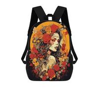 sinyumoney 3D Printed Children's Backpack Sugar Skull Mexican Art School Backpack High Capacity Travel Book Bags for Boys Elementary And Middle School Students 17inch