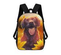 sinyumoney 3D Printed Children's Backpack Sunflowers And Happiness Travel Lightweight School Bag Fashion School Backpack for Kids School Students 17inch