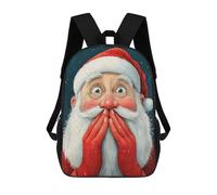 sinyumoney 3D Printed Children's Backpack Surprised Santa Claus School Backpack High Capacity Travel Book Bags for Boys Elementary And Middle School Students 17inch