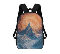 sinyumoney 3D Printed Children's Backpack Surreal Snowy Mountain Travel Lightweight School Bag Fashion School Backpack for Kids School Students 17inch