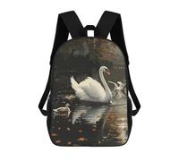 sinyumoney 3D Printed Children's Backpack Swan And Nature Travel Lightweight School Bag Fashion School Backpack for Kids School Students 17inch