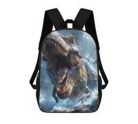 sinyumoney 3D Printed Children's Backpack T-Rex Roaring School Backpack High Capacity Travel Book Bags for Boys Elementary And Middle School Students 17inch