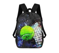 sinyumoney 3D Printed Children's Backpack Tennis Art Print Work 6 School Backpack High Capacity Travel Book Bags for Boys Elementary And Middle School Students 17inch