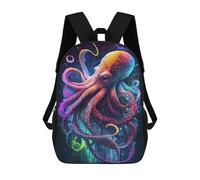 sinyumoney 3D Printed Children's Backpack The Intelligent Octopus Travel Lightweight School Bag Fashion School Backpack for Kids School Students 17inch