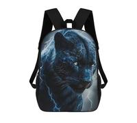 sinyumoney 3D Printed Children's Backpack Thundering Leopard Majesty School Backpack High Capacity Travel Book Bags for Boys Elementary And Middle School Students 17inch