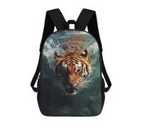sinyumoney 3D Printed Children's Backpack Tiger Swimming Underwater Travel Lightweight School Bag Fashion School Backpack for Kids School Students 17inch