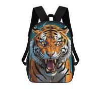 sinyumoney 3D Printed Children's Backpack TIGER VECTOR ART School Backpack High Capacity Travel Book Bags for Boys Elementary And Middle School Students 17inch