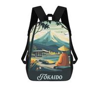 sinyumoney 3D Printed Children's Backpack Tokaido Board Game Inspired Illustration Travel Lightweight School Bag Fashion School Backpack for Kids School Students 17inch