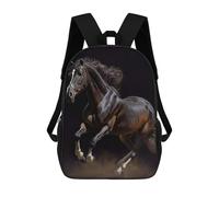sinyumoney 3D Printed Children's Backpack Trakehner Horse Oil Paint School Backpack High Capacity Travel Book Bags for Boys Elementary And Middle School Students 17inch