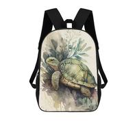 sinyumoney 3D Printed Children's Backpack Turtle Nature Painting Travel Lightweight School Bag Fashion School Backpack for Kids School Students 17inch