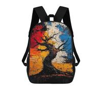sinyumoney 3D Printed Children's Backpack Twisted Resilience - Expressionist Abstract Tree Art School Backpack High Capacity Travel Book Bags for Boys Elementary And Middle School Students 17inch