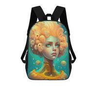 sinyumoney 3D Printed Children's Backpack Underwater Fantasy Portrait Travel Lightweight School Bag Fashion School Backpack for Kids School Students 17inch