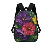 sinyumoney 3D Printed Children's Backpack Vibrant Flower Painting Travel Lightweight School Bag Fashion School Backpack for Kids School Students 17inch