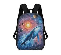 sinyumoney 3D Printed Children's Backpack Whale in Space Painting Travel Lightweight School Bag Fashion School Backpack for Kids School Students 17inch