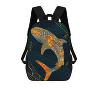 sinyumoney 3D Printed Children's Backpack Whale Shark Kintsugi Art Travel Lightweight School Bag Fashion School Backpack for Kids School Students 17inch
