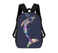 sinyumoney 3D Printed Children's Backpack Whale Travel Lightweight School Bag Fashion School Backpack for Kids School Students 17inch