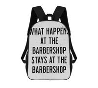 sinyumoney 3D Printed Children's Backpack WHAT HAPPENS BARBERSHOP School Backpack High Capacity Travel Book Bags for Boys Elementary And Middle School Students 17inch