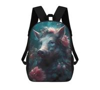 sinyumoney 3D Printed Children's Backpack Wild Boar Enchanted Place School Backpack High Capacity Travel Book Bags for Boys Elementary And Middle School Students 17inch
