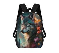 sinyumoney 3D Printed Children's Backpack Wolf Art Series Style 10 School Backpack High Capacity Travel Book Bags for Boys Elementary And Middle School Students 17inch
