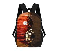 sinyumoney 3D Printed Children's Backpack Yin Yang Friendship School Backpack High Capacity Travel Book Bags for Boys Elementary And Middle School Students 17inch