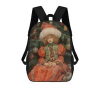 sinyumoney 3D Printed Children's Backpack Young Mrs Claus Xmas Travel Lightweight School Bag Fashion School Backpack for Kids School Students 17inch