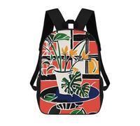 sinyumoney 3D Printed Children's Backpacks Abstract Plant Composition Book Bags Boy Girl Kids School Backpack With Big Pockets for Kids School 17inch