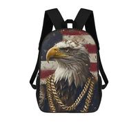 sinyumoney 3D Printed Children's Backpacks American Bald Eagle Book Bags Boy Girl Kids School Backpack With Big Pockets for Kids School 17inch