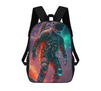 sinyumoney 3D Printed Children's Backpacks Astronaut in Space -40 Book Bags Boy Girl Kids School Backpack With Big Pockets for Kids School 17inch