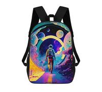 sinyumoney 3D Printed Children's Backpacks Astronaut Journey Through Space Book Bags Boy Girl Kids School Backpack With Big Pockets for Kids School 17inch