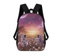 sinyumoney 3D Printed Children's Backpacks Astronauts in Space Garden Book Bags Boy Girl Kids School Backpack With Big Pockets for Kids School 17inch