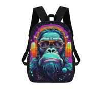 sinyumoney 3D Printed Children's Backpacks Chill Monkey -15 Book Bags Boy Girl Kids School Backpack With Big Pockets for Kids School 17inch