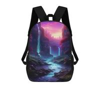 sinyumoney 3D Printed Children's Backpacks Colorful Fantasy Landscape Book Bags Boy Girl Kids School Backpack With Big Pockets for Kids School 17inch