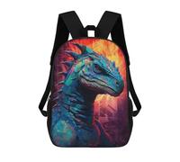 sinyumoney 3D Printed Children's Backpacks Colorful Lizard Portrait Book Bags Boy Girl Kids School Backpack With Big Pockets for Kids School 17inch