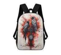 sinyumoney 3D Printed Children's Backpacks Crow Ravens Ink Book Bags Boy Girl Kids School Backpack With Big Pockets for Kids School 17inch