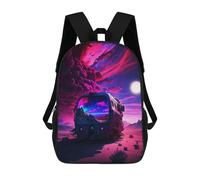 sinyumoney 3D Printed Children's Backpacks Deserted Future A Surreal Landscape Book Bags Boy Girl Kids School Backpack With Big Pockets for Kids School 17inch