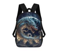sinyumoney 3D Printed Children's Backpacks Dragon Moonlit Sky -2 Book Bags Boy Girl Kids School Backpack With Big Pockets for Kids School 17inch