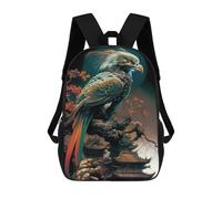 sinyumoney 3D Printed Children's Backpacks Eagle on Ancient Pagoda Book Bags Boy Girl Kids School Backpack With Big Pockets for Kids School 17inch