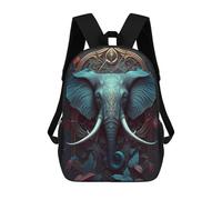 sinyumoney 3D Printed Children's Backpacks Enchanted Elephant Portrait Book Bags Boy Girl Kids School Backpack With Big Pockets for Kids School 17inch