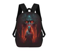 sinyumoney 3D Printed Children's Backpacks Evil Entity in Dark Temple Book Bags Boy Girl Kids School Backpack With Big Pockets for Kids School 17inch