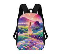 sinyumoney 3D Printed Children's Backpacks Fantasy Garden Journey Book Bags Boy Girl Kids School Backpack With Big Pockets for Kids School 17inch