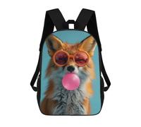 sinyumoney 3D Printed Children's Backpacks Fox Bubblegum Book Bags Boy Girl Kids School Backpack With Big Pockets for Kids School 17inch