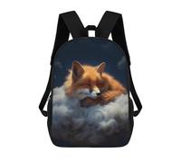 sinyumoney 3D Printed Children's Backpacks Fox Dreams on Cloud Book Bags Boy Girl Kids School Backpack With Big Pockets for Kids School 17inch