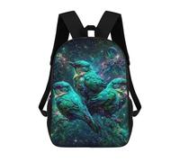 sinyumoney 3D Printed Children's Backpacks Galactic Birds in Flight Book Bags Boy Girl Kids School Backpack With Big Pockets for Kids School 17inch